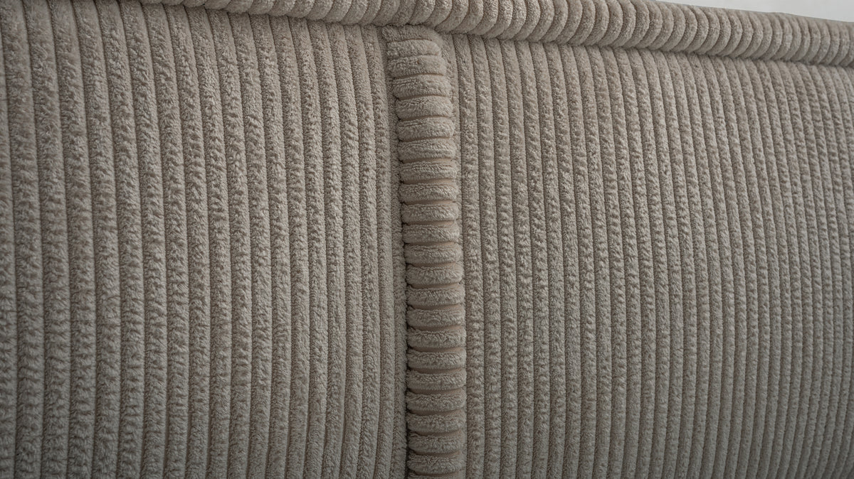 Polsterbett 180x200 cm Cordo mit Stauraum, Holzlattenrost, beige Cordstoff