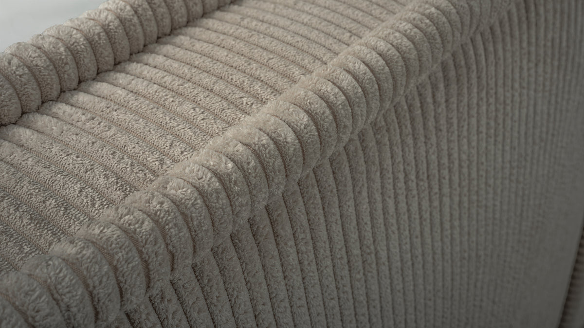 Polsterbett 180x200 cm Cordo mit Stauraum, Holzlattenrost, beige Cordstoff