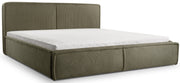 Gepolstertes Bett 160x200 cm Cordo mit Stauraum, Holzlattenrost, olivgrüner Cordstoff