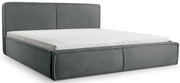 Lit tapissé 180x200 cm Cordo avec rangement, cadre en bois, velours côtelé gris