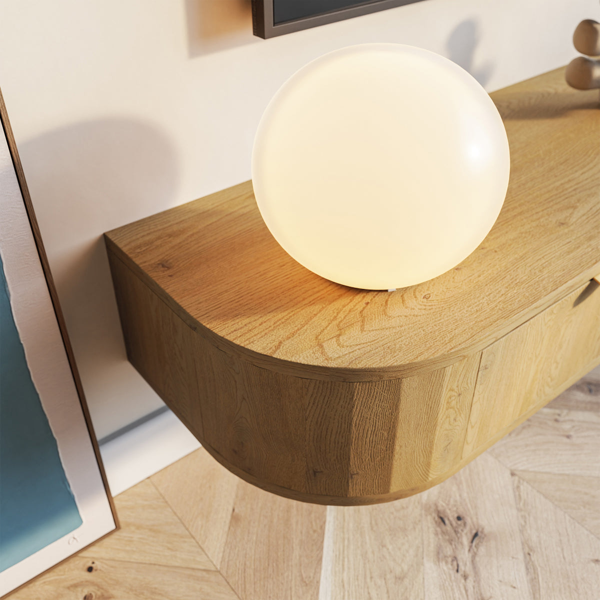 Meuble TV Coru Slim suspendu avec trois tiroirs 175 cm chêne Cremona Torro