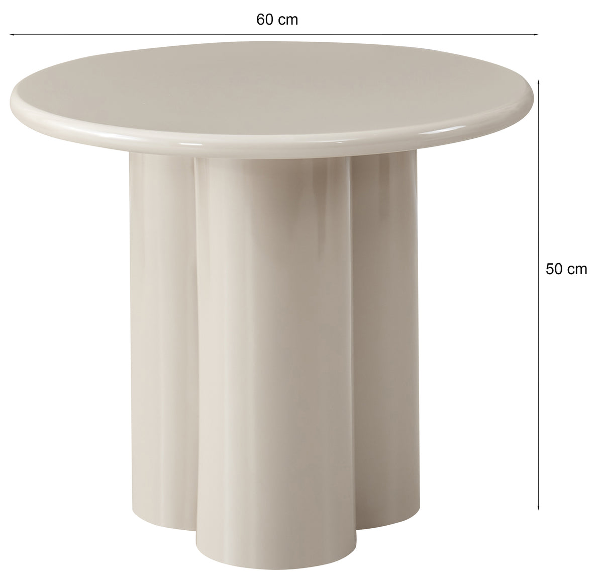 Table basse Loccoli ronde 60 cm bordeaux haute brillance