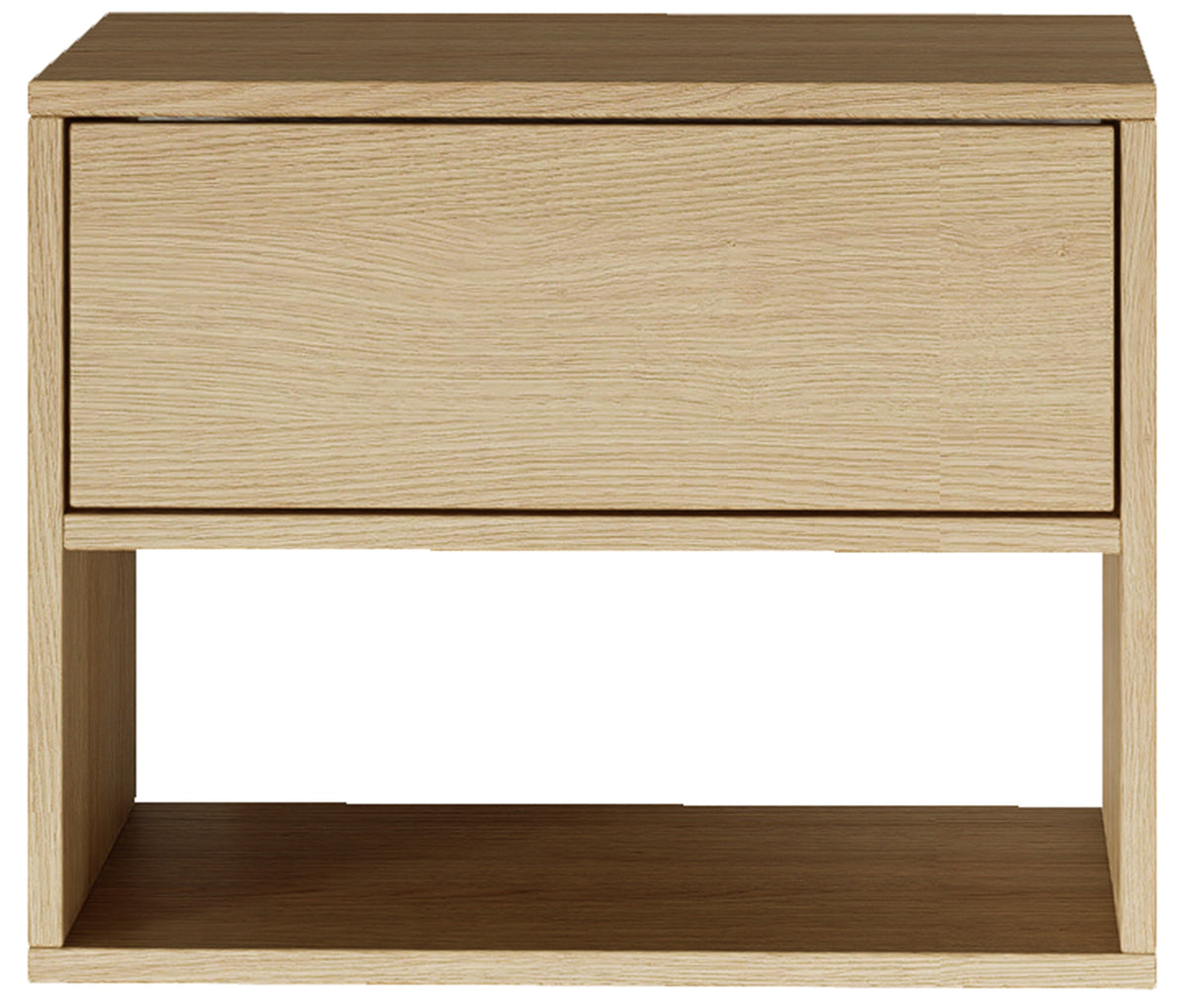 Hängender Nachttisch Framme mit Schublade und Fach, 50 cm, Lindberg-Eiche
