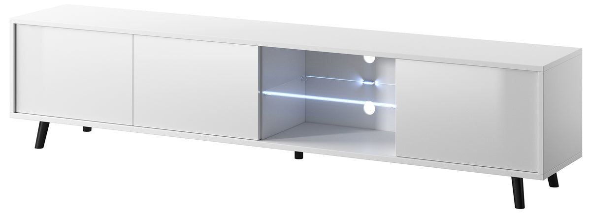 Meuble TV Galhad Blanc mat / Blanc brillant