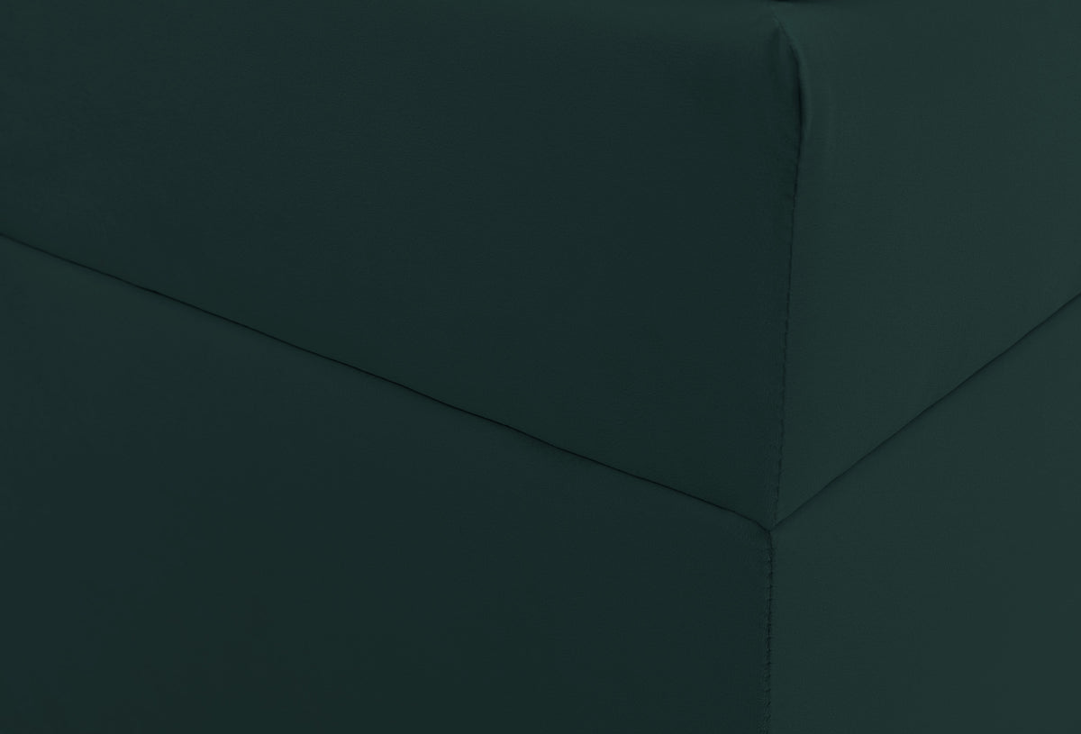 Lit continental 140x200 cm Daissy avec rangements et surmatelas velours vert bouteille