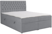 Lit continental 160x200 cm Daissy avec rangements et surmatelas en velours gris