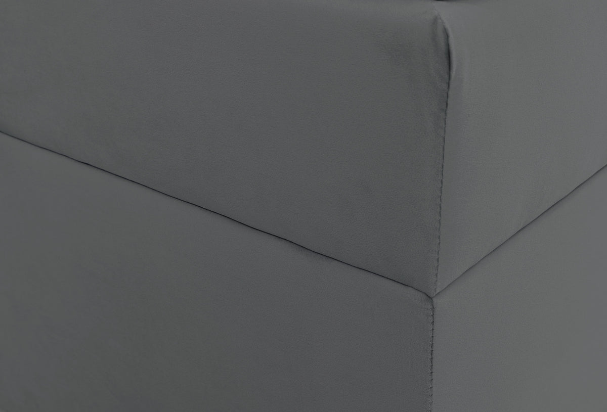 Lit continental 160x200 cm Daissy avec rangements et surmatelas en velours gris