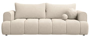 Canapé 3 places Dandelino avec fonction couchage, tissu chenille hydrofuge beige clair