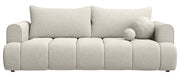 Canapé 3 places Dandelino avec fonction couchage, tissu chenille hydrofuge gris-beige