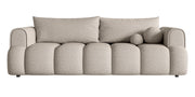 Canapé 3 places Dandelino avec fonction couchage, boucle beige clair