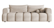 Canapé 3 places Dandelino avec fonction couchage, velours hydrofuge gris-beige