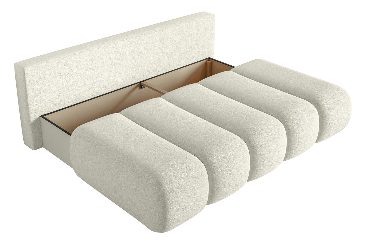 Canapé 3 places Dandelino Mini avec fonction couchage en boucle crème