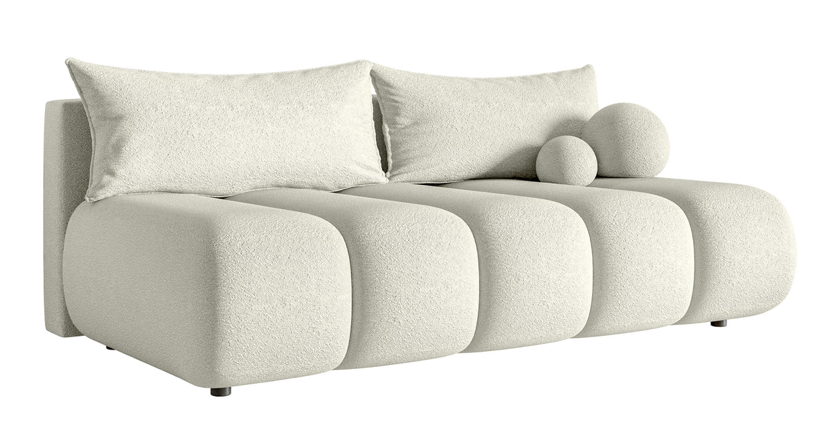 Canapé 3 places Dandelino Mini avec fonction couchage en boucle crème