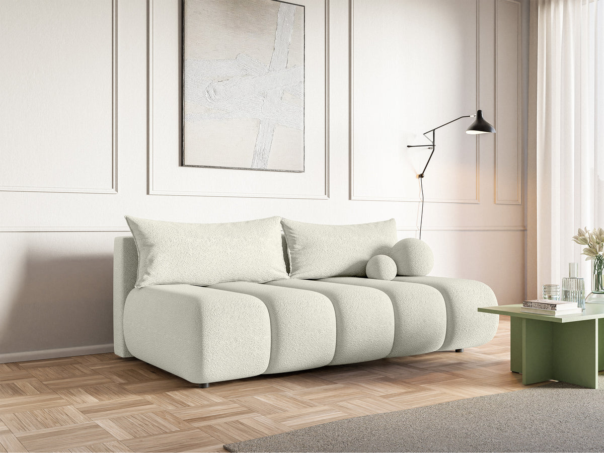 Canapé 3 places Dandelino Mini avec fonction couchage en boucle crème