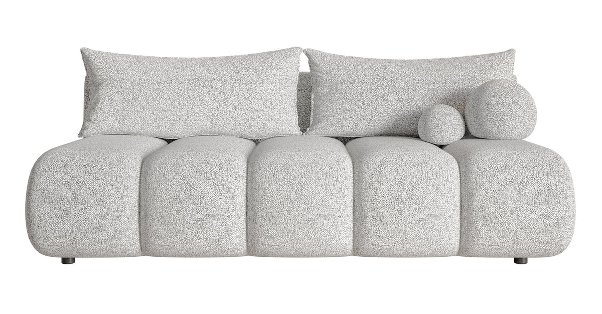 Canapé 3 places Dandelino Mini avec fonction couchage, tissage gris clair