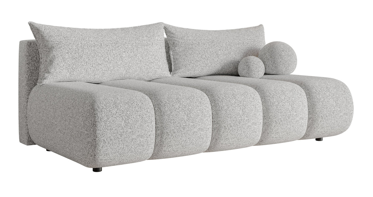 Canapé 3 places Dandelino Mini avec fonction couchage, tissage gris clair