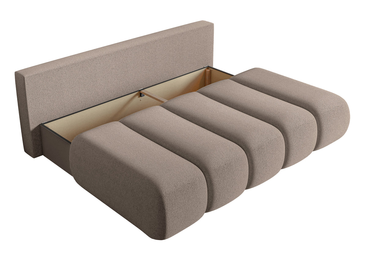 Canapé 3 places Dandelino Mini avec fonction couchage en chenille beige