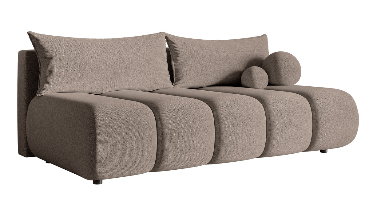 Canapé 3 places Dandelino Mini avec fonction couchage en chenille beige