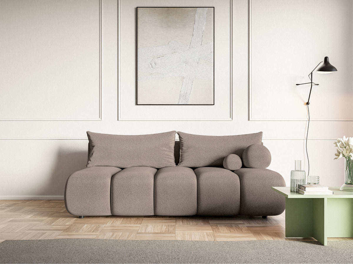 Canapé 3 places Dandelino Mini avec fonction couchage en chenille beige