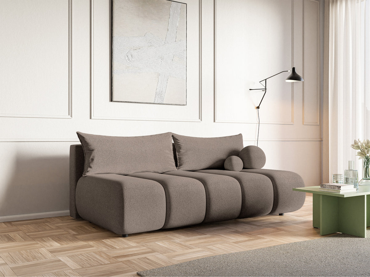 Canapé 3 places Dandelino Mini avec fonction couchage en chenille beige