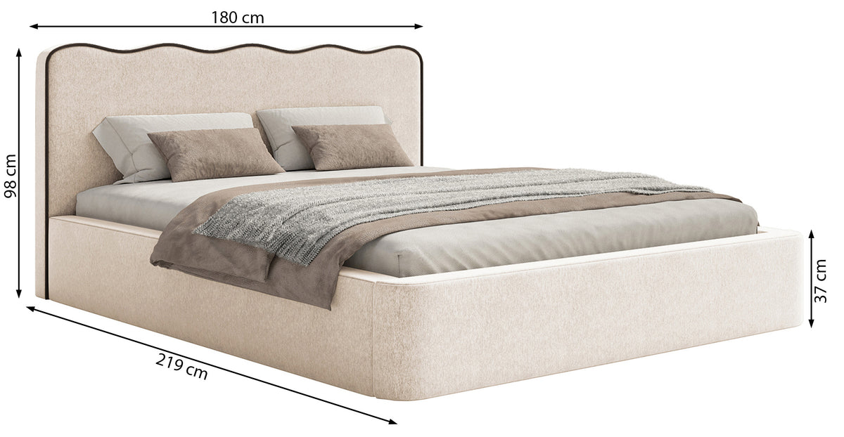 Polsterbett 160x200 cm Duney hellbeige Samt