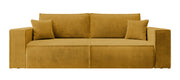 Dreisitziges ausklappbares Sofa Farese mit Stauraum, senfgelber Cord