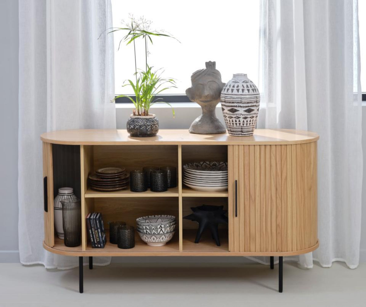 Commode Gativel 140x76 cm lamelles chêne naturel