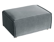 Pouf Copertino 65x90 cm velours hydrofuge gris