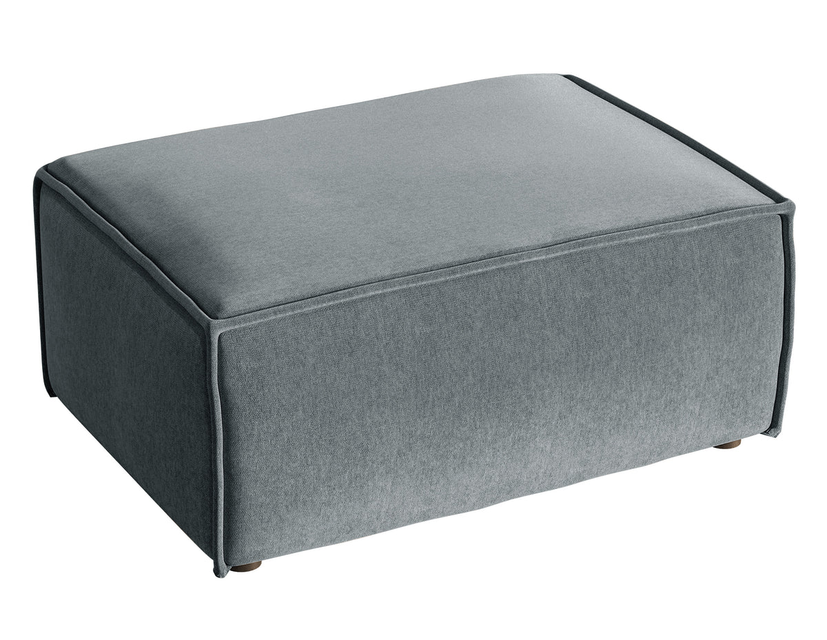 Pouf Copertino 65x90 cm velours hydrofuge gris