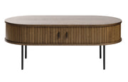 Table basse en bois Gativel 120x60 cm lames chêne brûlé