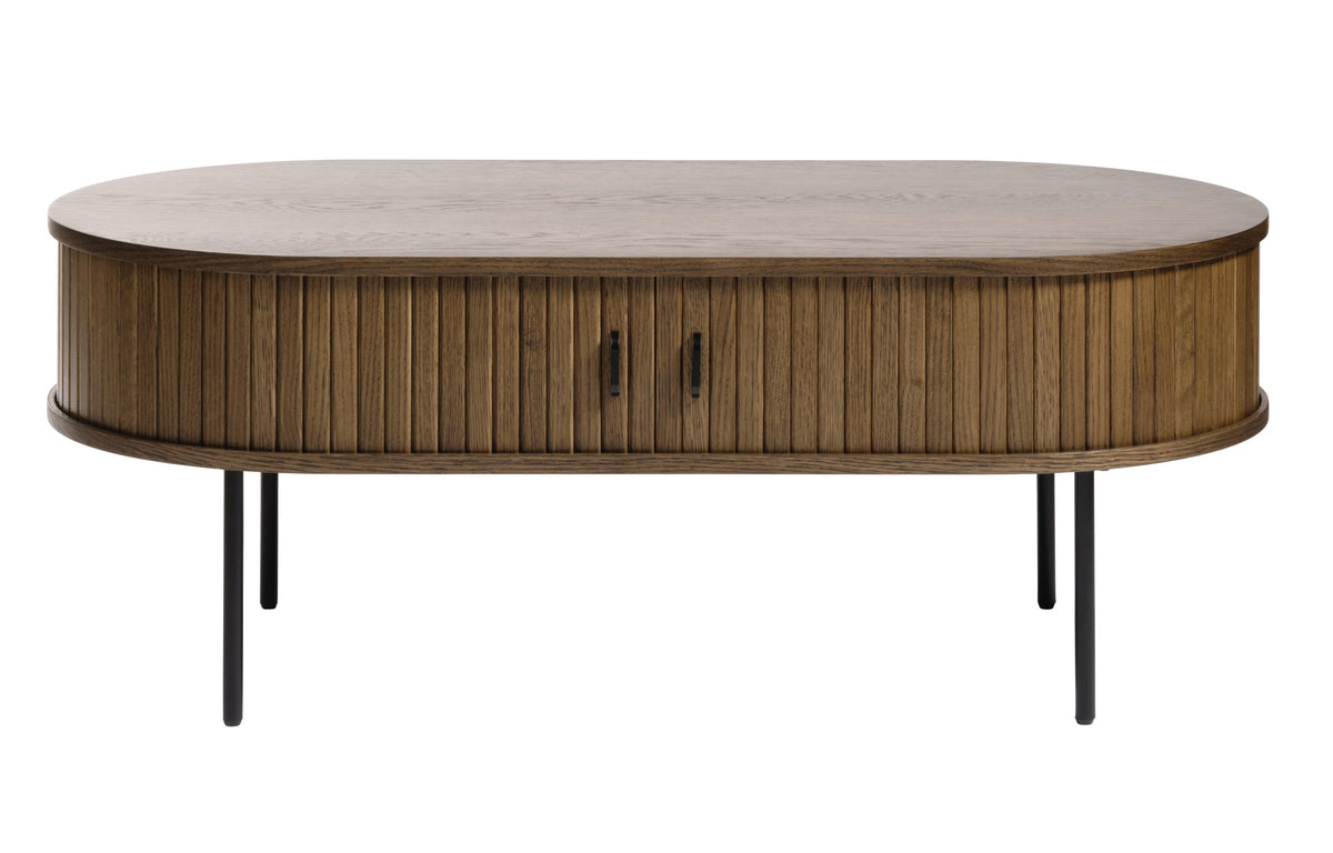 Table basse en bois Gativel 120x60 cm lames chêne brûlé