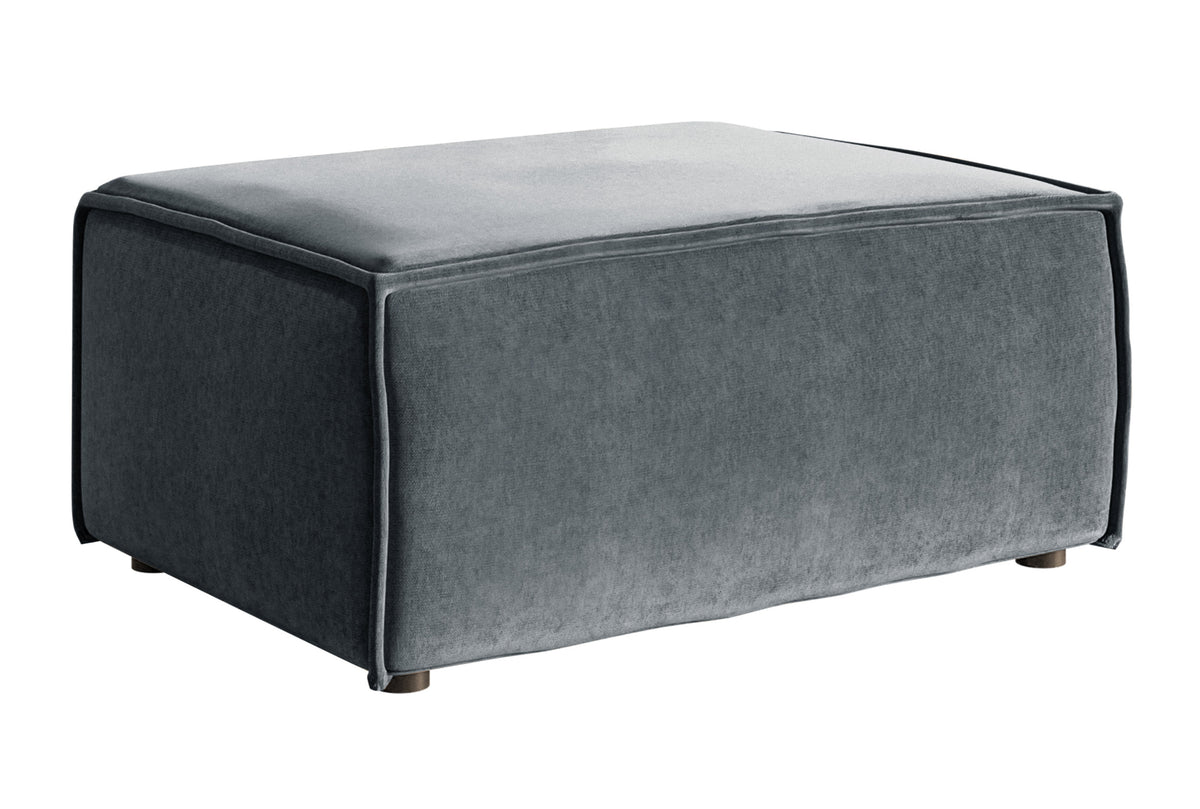 Pouf Copertino 65x90 cm velours hydrofuge gris