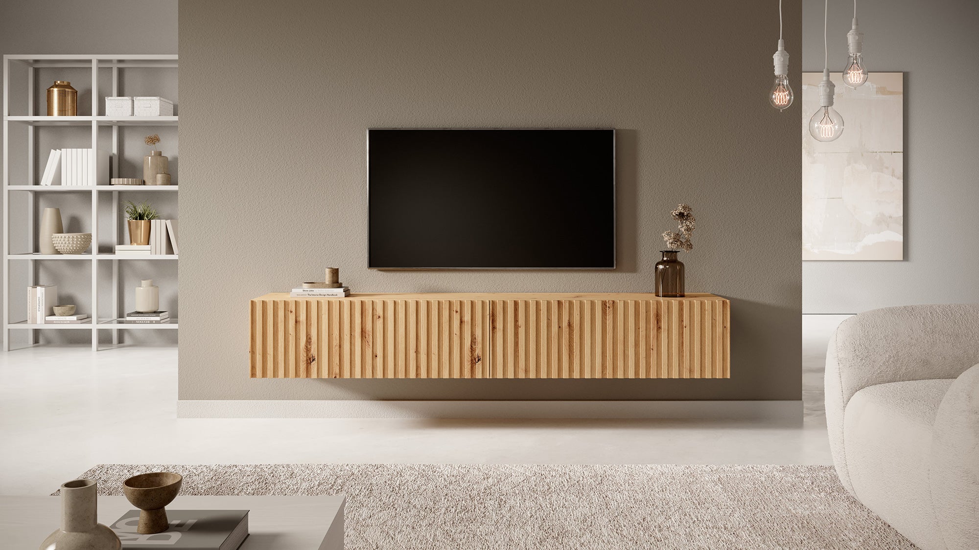 TV-Schrank Telire 175 cm Artisan-Eiche Lamellen