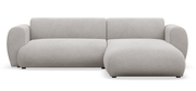 Canapé d’angle convertible Emia en L, côté droit, en chenille gris clair