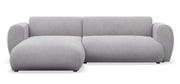 Canapé d'angle gauche Emia avec fonction couchage, tissu chenille gris