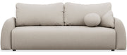 Canapé convertible 3 places Nubelle avec coffre, tissu chenille hydrofuge beige clair