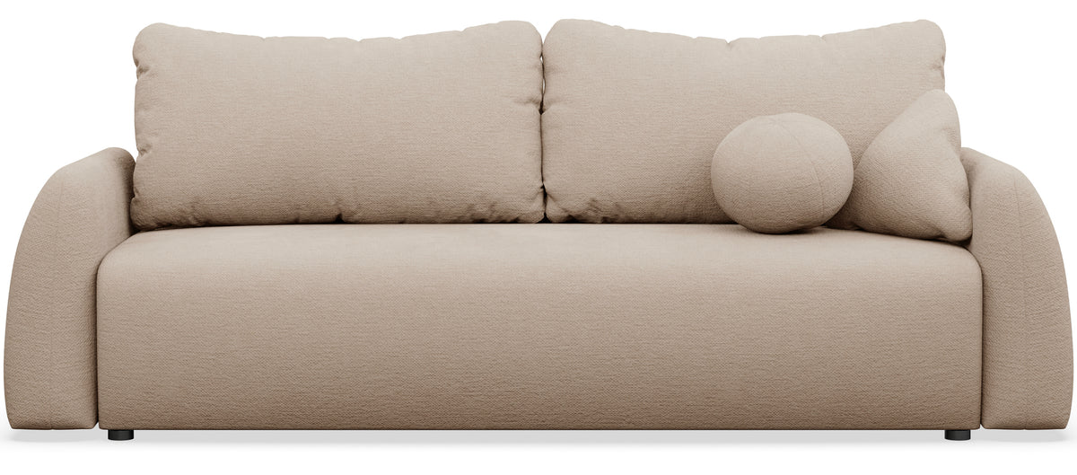 Drei-Sitzer-Schlafsofa Nubelle mit Stauraum, beige, hydrophobes Chenille