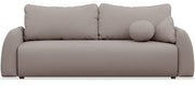 Canapé convertible 3 places Nubelle avec rangement, tissu chenille hydrofuge beige foncé