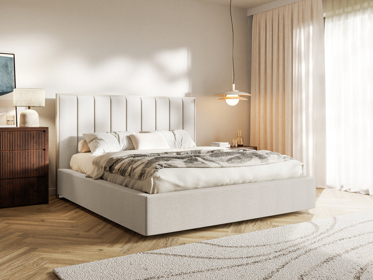 Polstermbett 160x200 cm Togents hellbeige Chenille wasserabweisend
