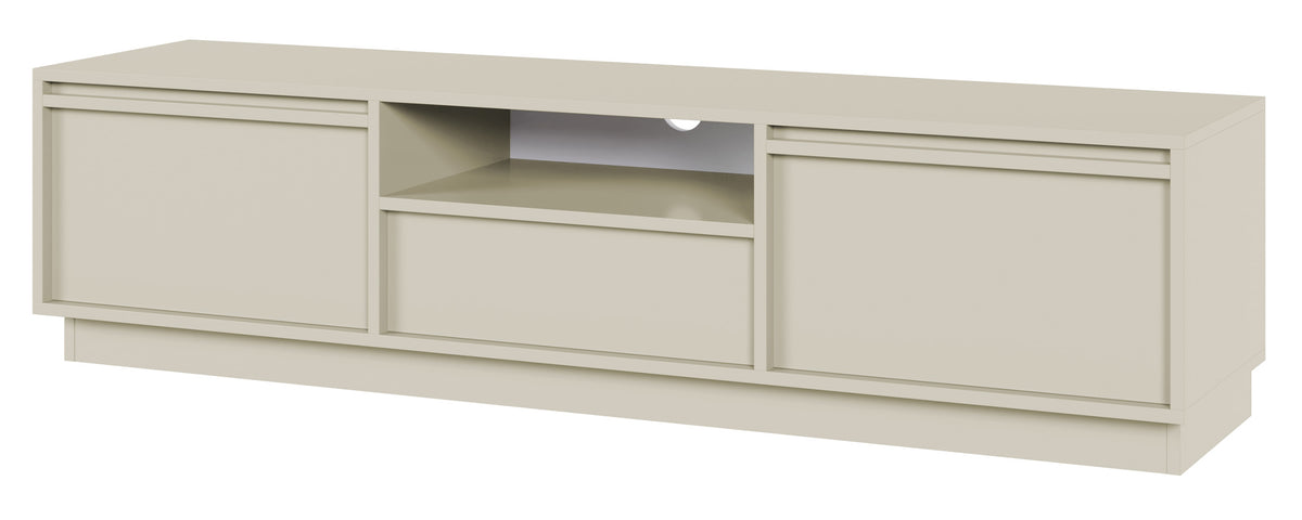 Meuble TV 2 portes Evo avec tiroir 154 cm cachemire sur socle