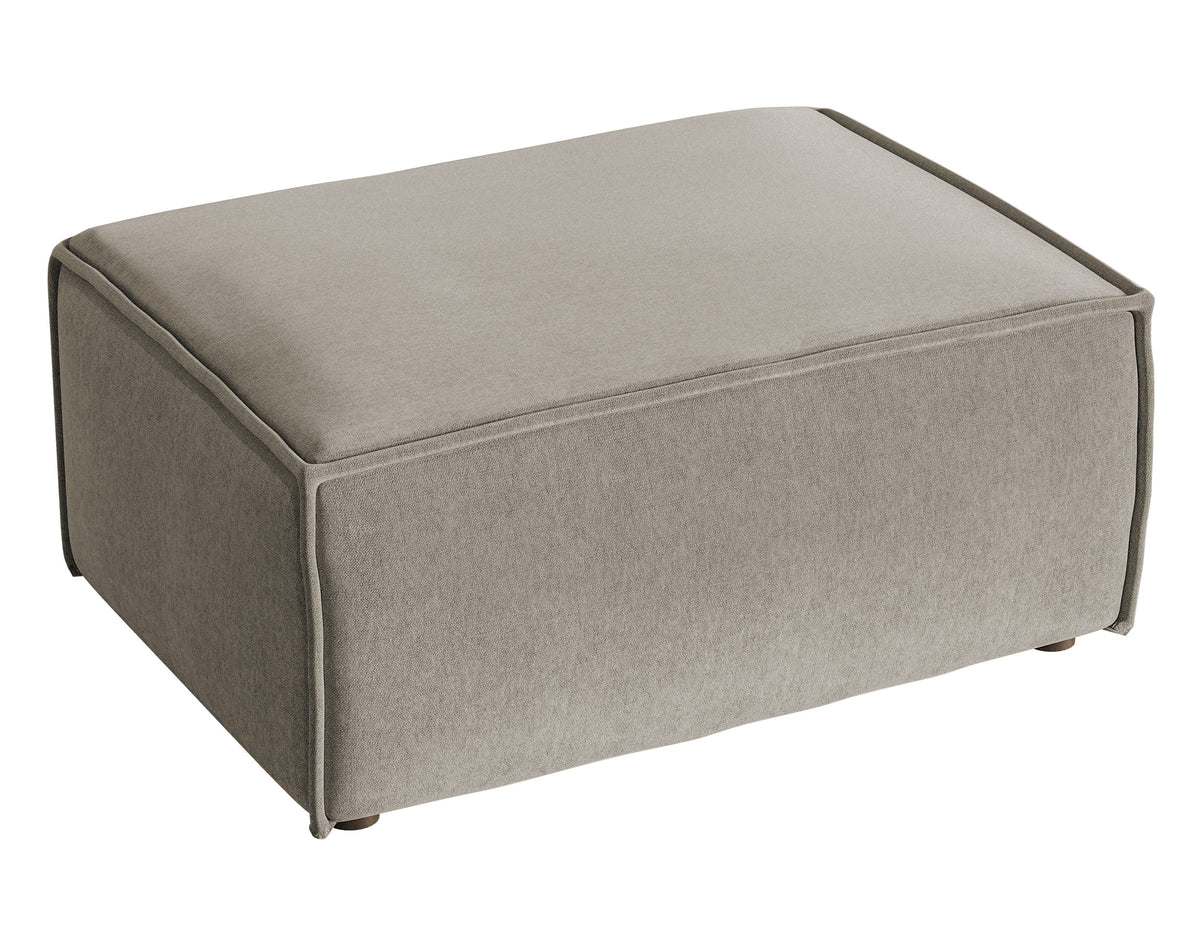 Pouf Copertino 65x90 cm velours hydrofuge gris beige