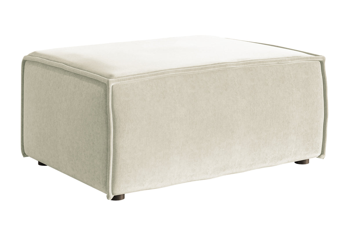 Pouf Copertino 65x90 cm velours hydrofuge crème