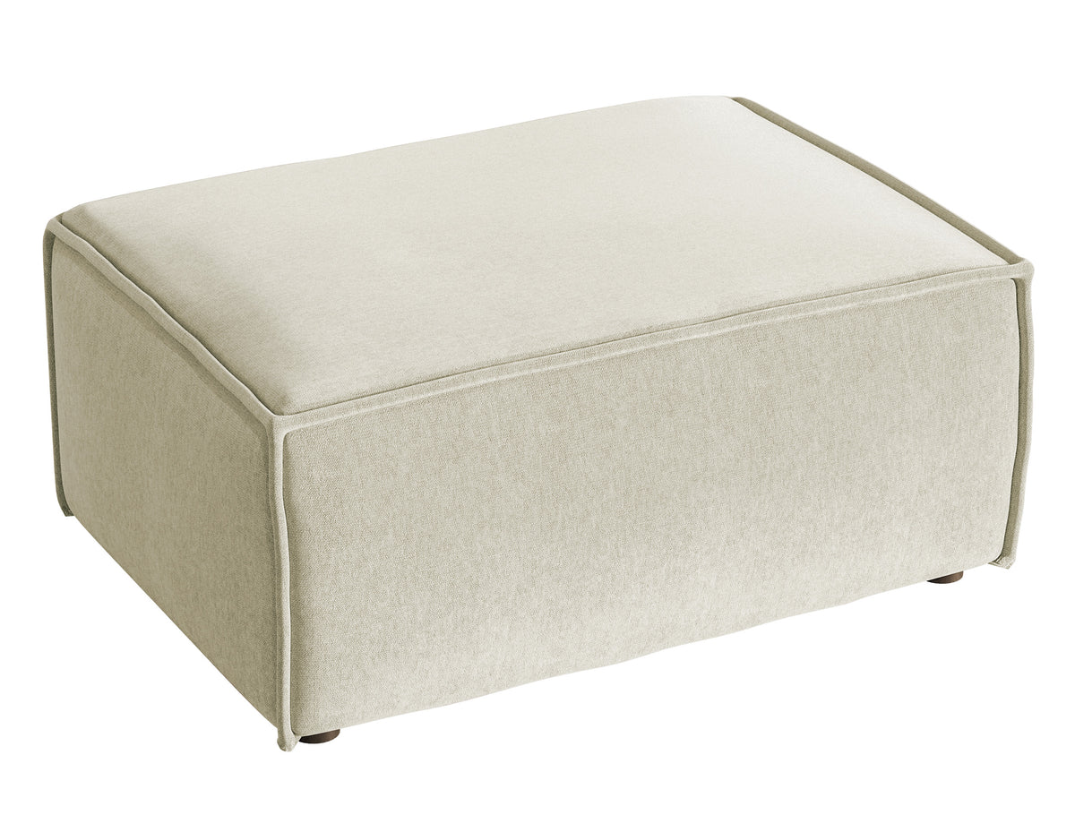 Pouf Copertino 65x90 cm velours hydrofuge crème