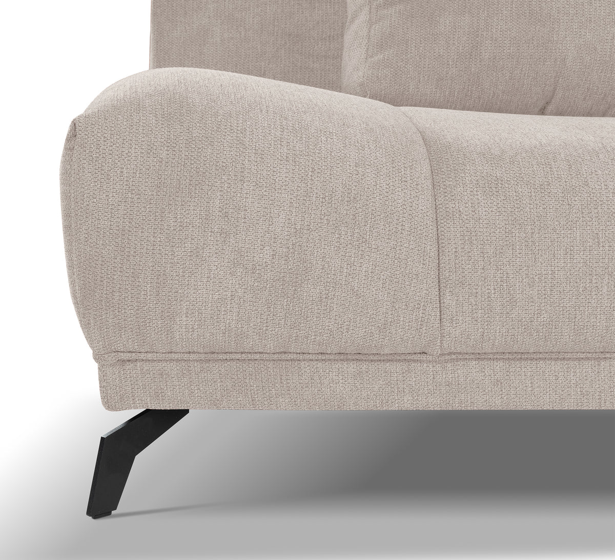 Ecksofa mit Schlaffunktion Felipe, L-förmig, rechtsseitig, mit Stauraum, hellbeige, hydrophobes Chenille