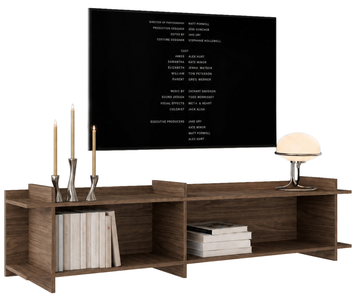 Meuble TV Fencey suspendu-sur pied 175 cm chêne casella brun
