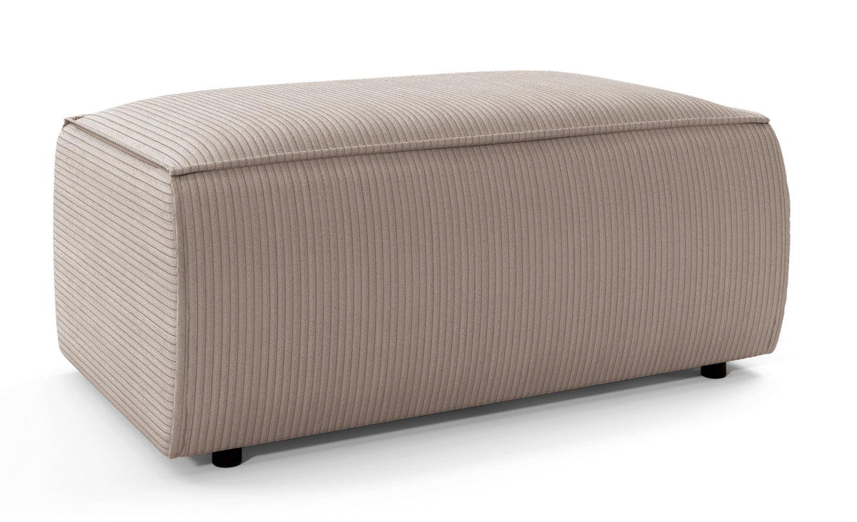 Pouf Farese en velours côtelé crème