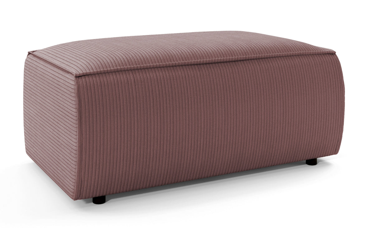 Pouf Farese en velours côtelé rose