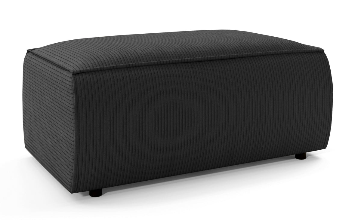 Pouf Farese en velours côtelé gris foncé