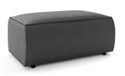 Pouf Farese gris en velours côtelé