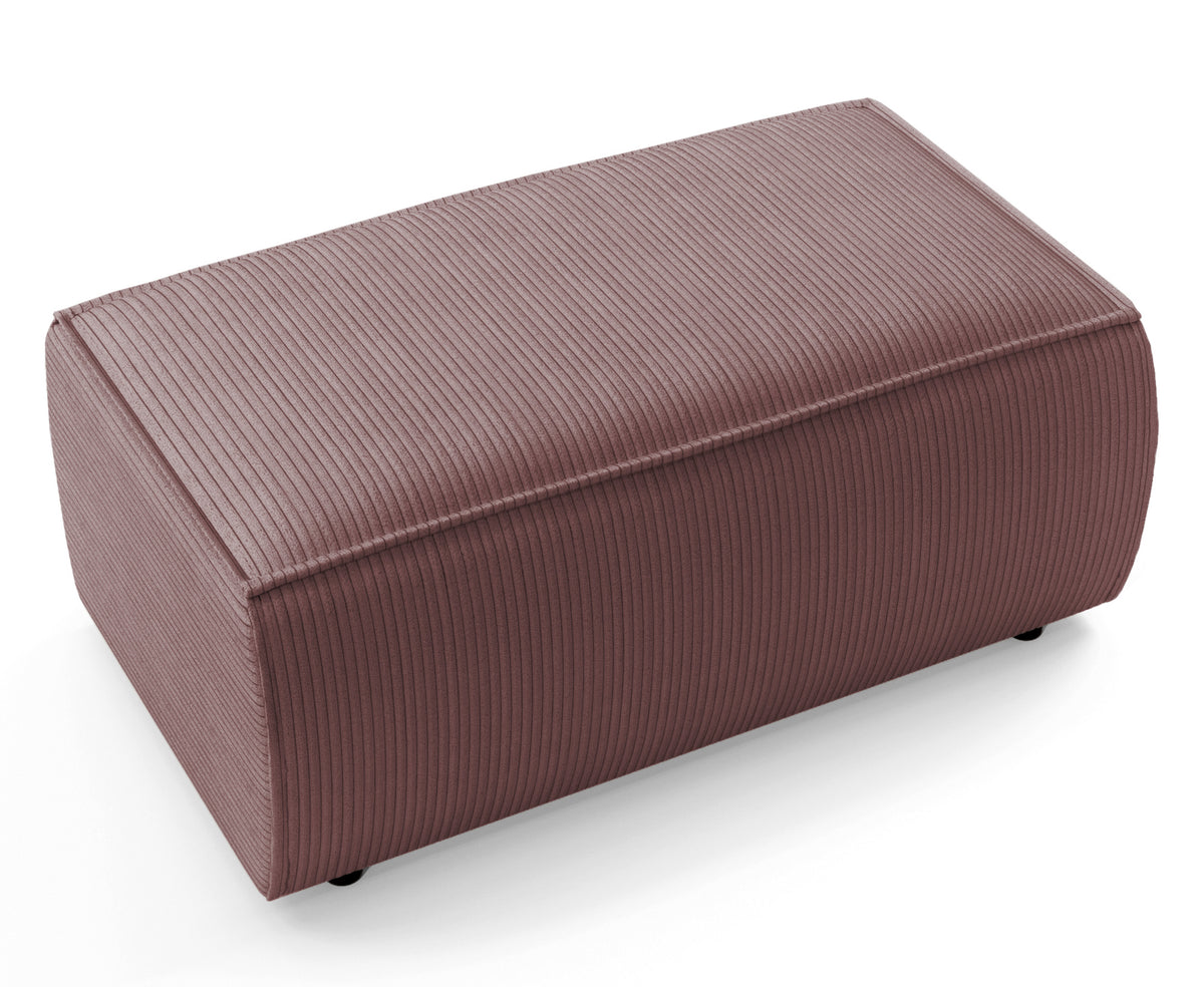 Pouf Farese en velours côtelé rose
